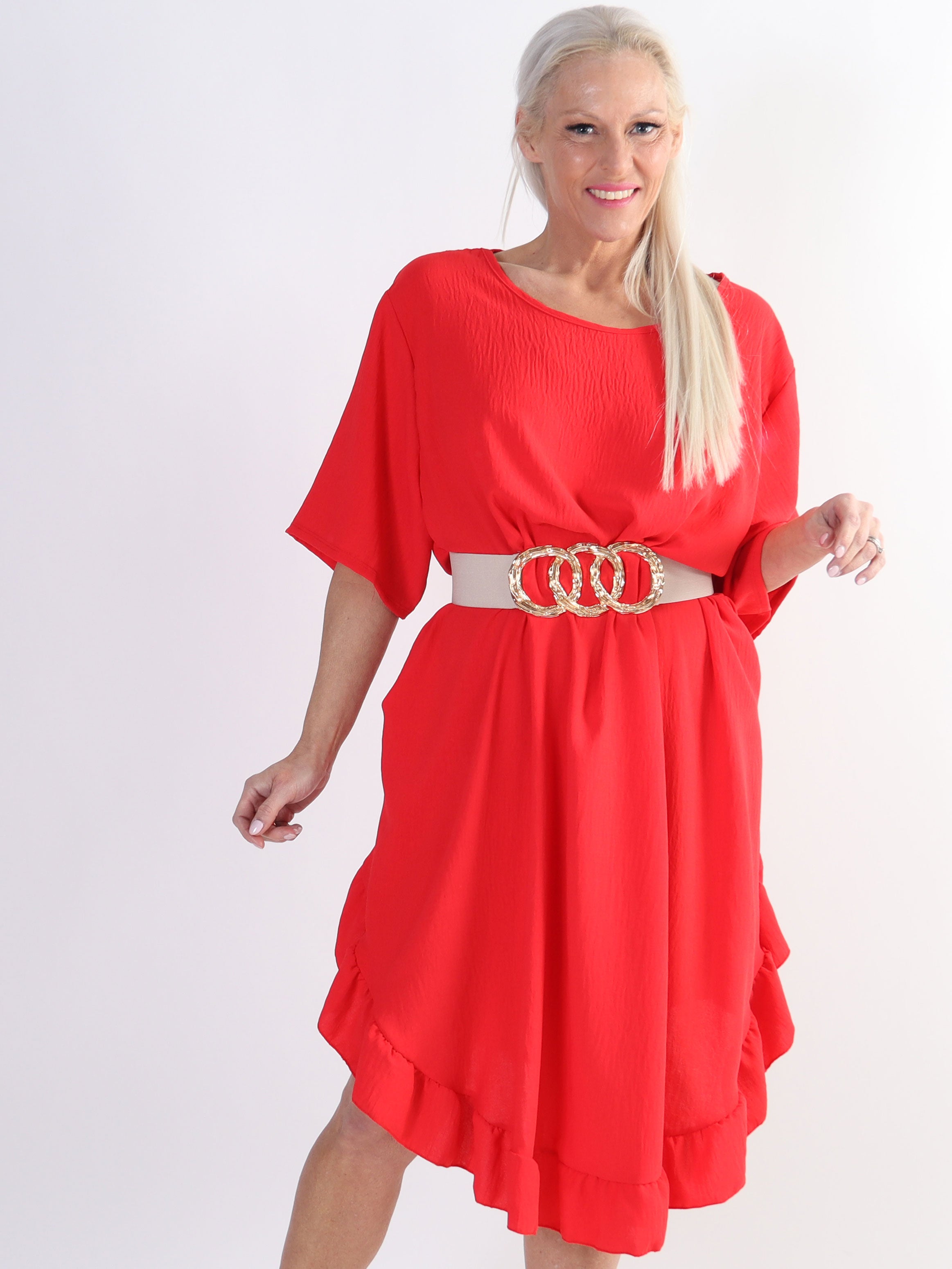 Emmelie - Plus size kjole i viskoseblanding med lommer.